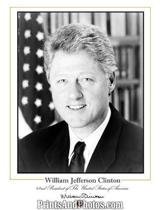 President Bill Clinton Signature Print 5980