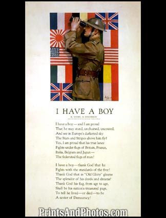 I Have a Boy Poem War Print 6099