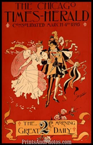 Chicago Times Herald 1893 Print 6254