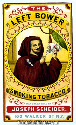Left Bower Tobacco Ad Print 6264