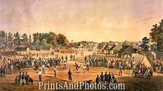 Civil War Prison Baseball Print 6303