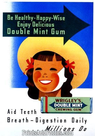 Wrigleys Double Mint Gum Ad 6328 Wrigleys Double Mint Gum Ad 6328