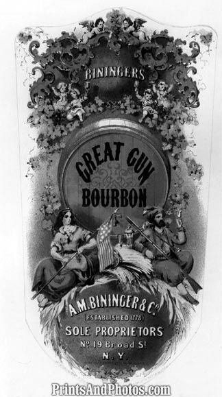 Bininger's Great Gun Bourbon Ad 6359 Bininger