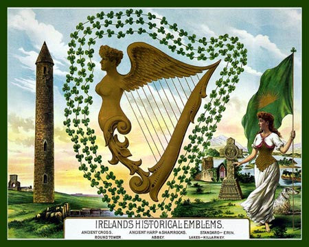 Ireland's Historical Emblems Art Litho 7219