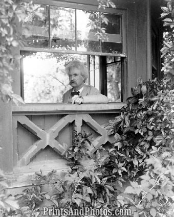 Mark Twain Sitting in Window 7227
