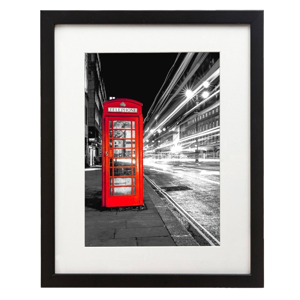 Frames for Pictures Black and White Made to Display Pictures 8x10 with Mat Or 11x14 Without Mat - Wide Molding Frame Factory - Prints and Photos