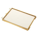 Vintage Hanging Metal Photo Frame + Glass and 2 Glass Side gold + transparent - Prints and Photos