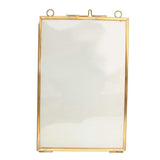 Vintage Hanging Metal Photo Frame + Glass and 2 Glass Side gold + transparent - Prints and Photos