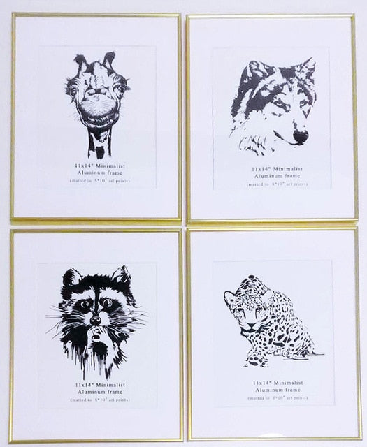 Fits 8x10" (20x25cm) photos plexi glass 4Pcs 11x14 inch full size aluminum photo Frame matboard kids art gallery Wall frame - Prints and Photos