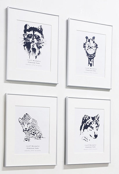 Fits 8x10" (20x25cm) photos plexi glass 4Pcs 11x14 inch full size aluminum photo Frame matboard kids art gallery Wall frame - Prints and Photos