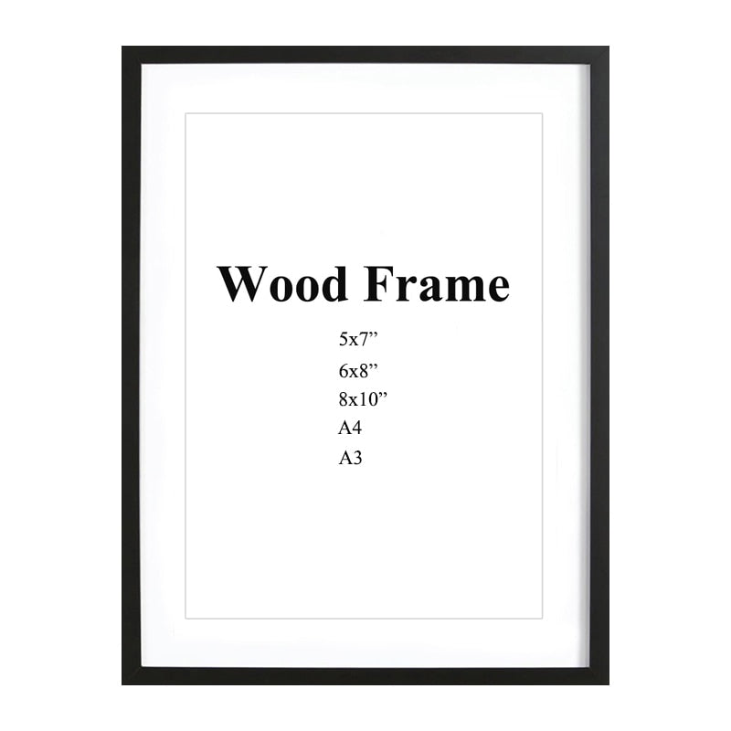 Nature Solid Simple Wooden Frame A4 A3 Black White Wood Color Picture Photo Frame with Mats for Wall Mounting Hardware Included - Prints and Photos