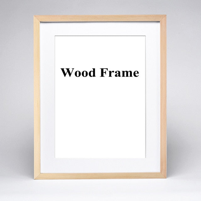 Nature Solid Simple Wooden Frame A4 A3 Black White Wood Color Picture Photo Frame with Mats for Wall Mounting Hardware Included - Prints and Photos