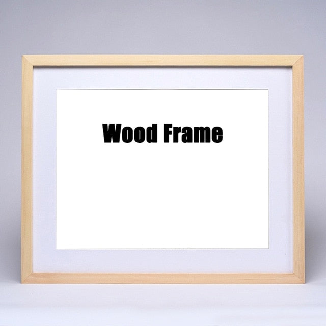 Nature Solid Simple Wooden Frame A4 A3 Black White Wood Color Picture Photo Frame with Mats for Wall Mounting Hardware Included - Prints and Photos