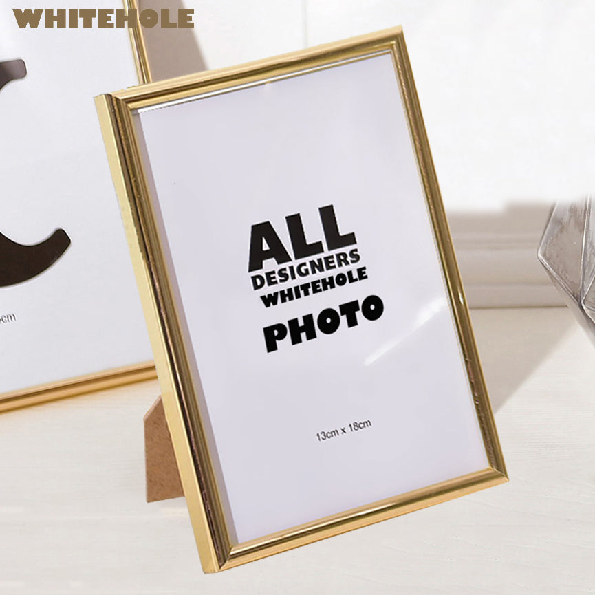 Metal Photo Frame Classic Minimalist Desktop Picture Frame Photo 9x13 13x18 Pleixglass Inside Desk Top Ornament - Prints and Photos