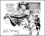Yankees BILL DICKEY Cartoon Print 0788