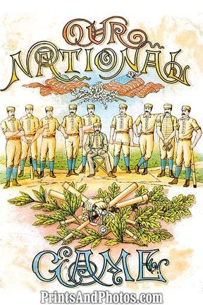 BASEBALL 1887 OUR NATIONAL GAME Print 0791