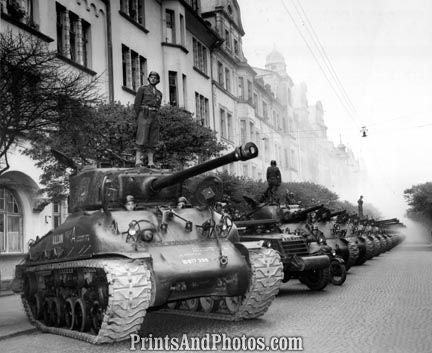 WWII Sherman Tanks on French NATO  1028
