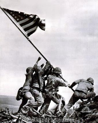 Marines Raise Flag IWO JIMA WWII 1206