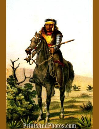 Texas LIPAN INDIAN WARRIOR Print 1237