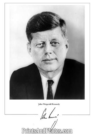 President JF Kennedy Signature Print 1374