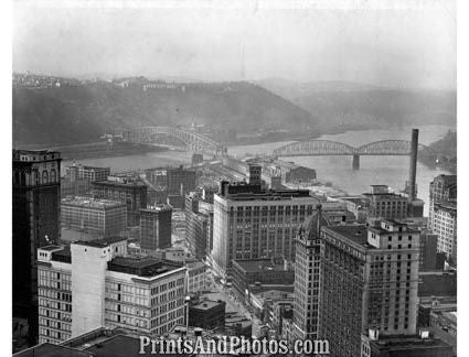 CITY Pittsburgh 1950s AERIAL  1749