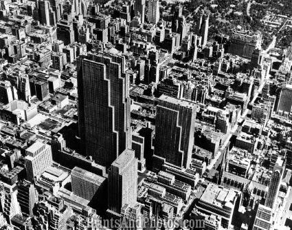 Rockefeller Center NYC 1950s AERIAL 1754
