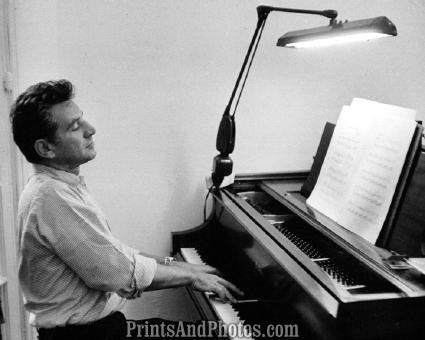 Composer LEONARD BERNSTEIN at Piano 1958 2182