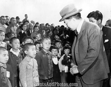 Emperor HIROHITO & Japanese Children 2217