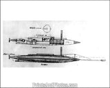 CIVIL WAR Confederate Submarine PRINT 2753