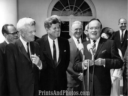 John F Kennedy Smiling Bob Hope  2823