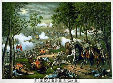 CIVIL WAR  Battle Chancellorsville Print 3228