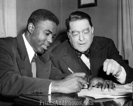 Dodgers Jackie Robinson & Rickey 3311