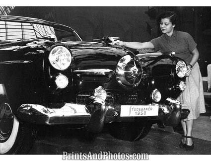 1950 Studebaker w/ Girl  3468 - Prints and Photos