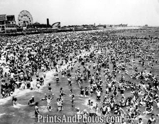 Coney Island NY Beach Crowd  3479