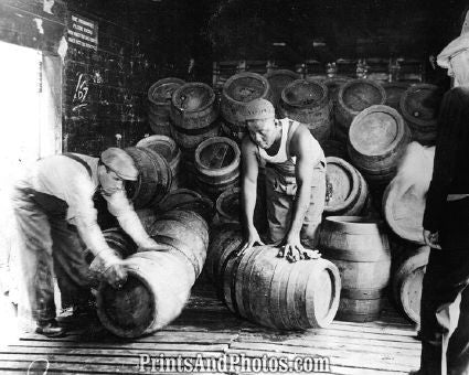 PROHIBITION Kegs Of Beer Being Destroyed 3552