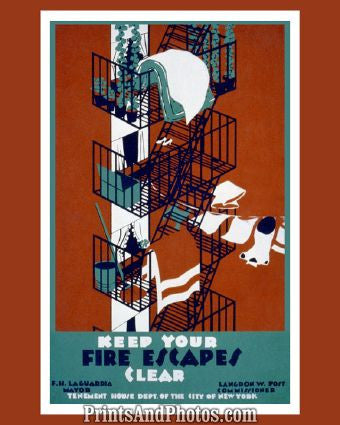 Keep Your Fire Escapes Clear NYC Ad 3609