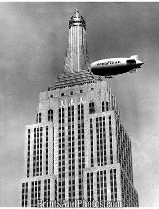 Good Year Blimp & Empire State Building 3986