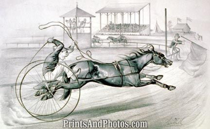 Distanced Horse Racing Print  4589