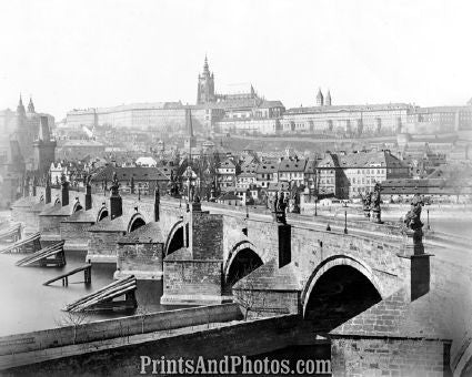 Prague Old Bridge Over Moldau  5129