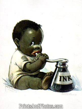 African American Child Caricature PRINT 5227