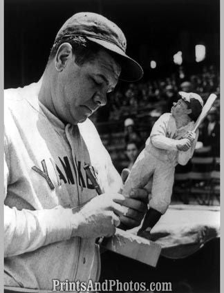 Babe Ruth & Wooden Statue  5500