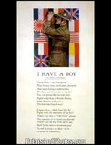 I Have a Boy Poem War Print 6099
