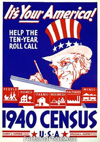 1940 Census  Print 6108 - Prints and Photos