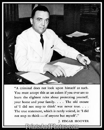 J Edgar Hoover FBI Quote  6122