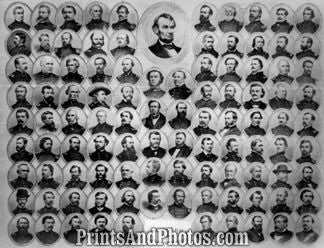 Civil War Union Officers Print 6302