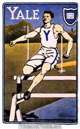 Yale Track Hurdle Jump Print 6330