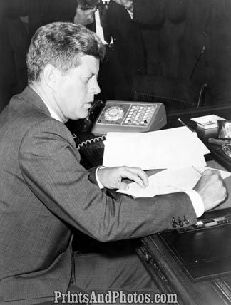 Kennedy Signs Cuba Proc  6451