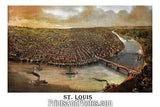 ST LOUIS 1800s Birds Eye View  6506