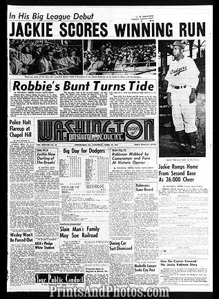 Jackie Robinson Headlines Print 6713