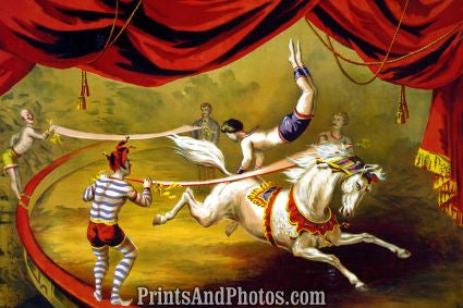 Circus Acrobats Performing 1875 Art Litho  7177